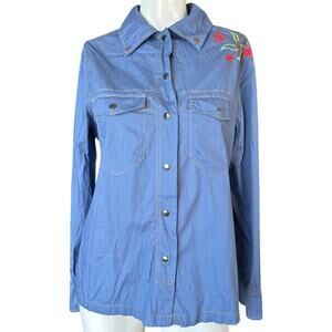 NWT Nino Puccioni Embroidered Button Down Top Size Medium